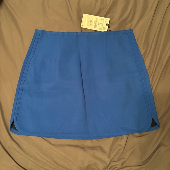 Zara Blue Silk Mini Skirt - Picture 1 of 3